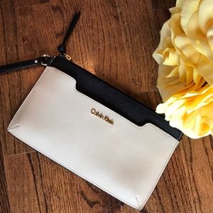 Calvin Klein leather clutch/wrist purse